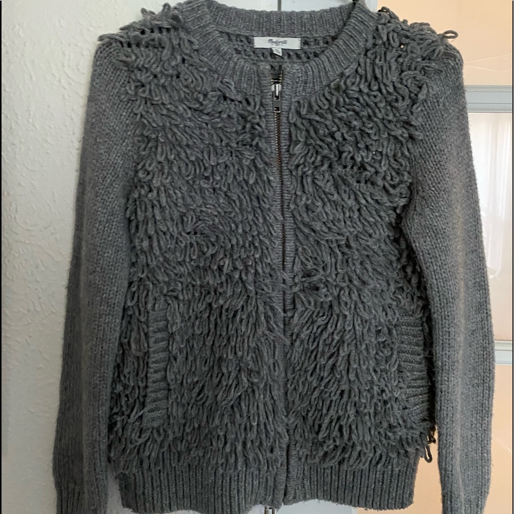Madewell grey zip sweater